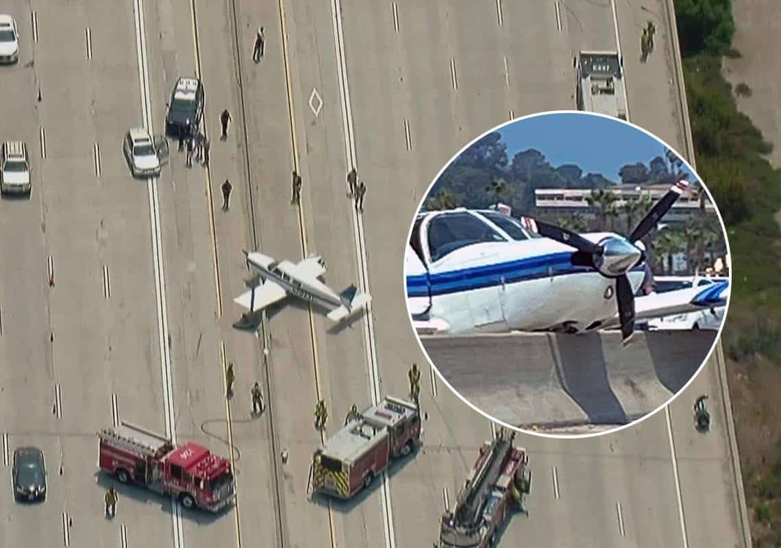 סן דייגו: מטוס קל ביצע נחיתת חירום בכביש מהיר, 2 נפצעו