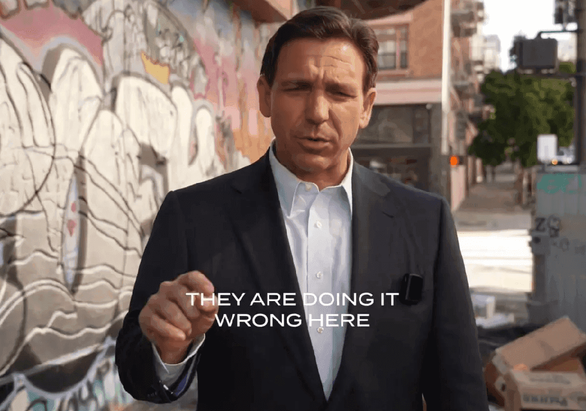 דה-סנטיס הגיע לסן פרנסיסקו: "העיר קרסה בגלל מדיניות השמאל"