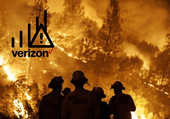 הכבאים חשו להילחם בשריפות - חברת ורייזון חנקה להם את האינטרנט