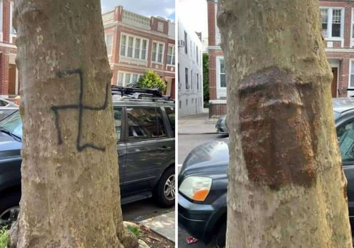 "מגעיל ומזעזע": צלב קרס התגלה בלב ברוקלין