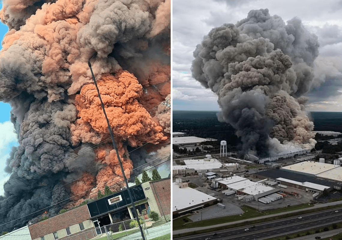 תגובה כימית מסוכנת בשל פיצוץ במפעל כימיקלים: עשרות אלפים נדרשים להישאר בבתים