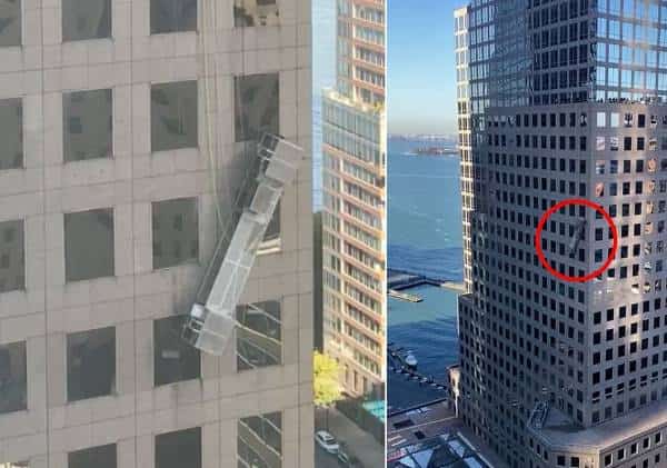 אימה בשמי מנהטן: מנקי חלונות נתקעו בין שמיים לארץ
