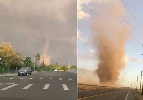 נדיר: סופת טורנדו תועדה בקליפורניה
