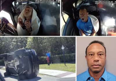 מהזירה בפלורידה לניידת: תיעוד הרגעים שאחרי התאונה של טייגר וודס