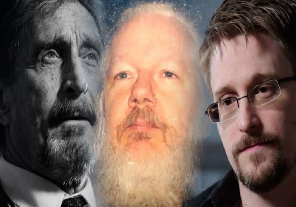 אדוארד סנודן: "לאחר מקאפי (McAfee) ג'וליאן אסאנג' הבא בתור, אנשים מעדיפים להתאבד באירופה מלהישלח לכלא אמריקני"