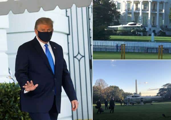 צפו: הנשיא טראמפ פונה בכוחות עצמו לבית החולים