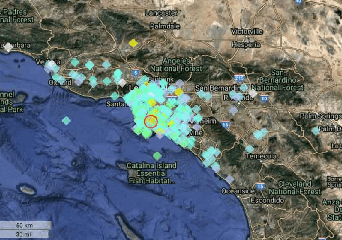 רעידת אדמה בעוצמה 4.3 התרחשה בדרום קליפורניה