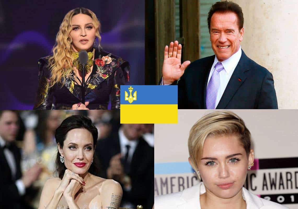 אנג׳לינה ג׳ולי, מיילי סיירוס, וארנולד שוורצנגר: הכוכבים בעד אוקראינה 
