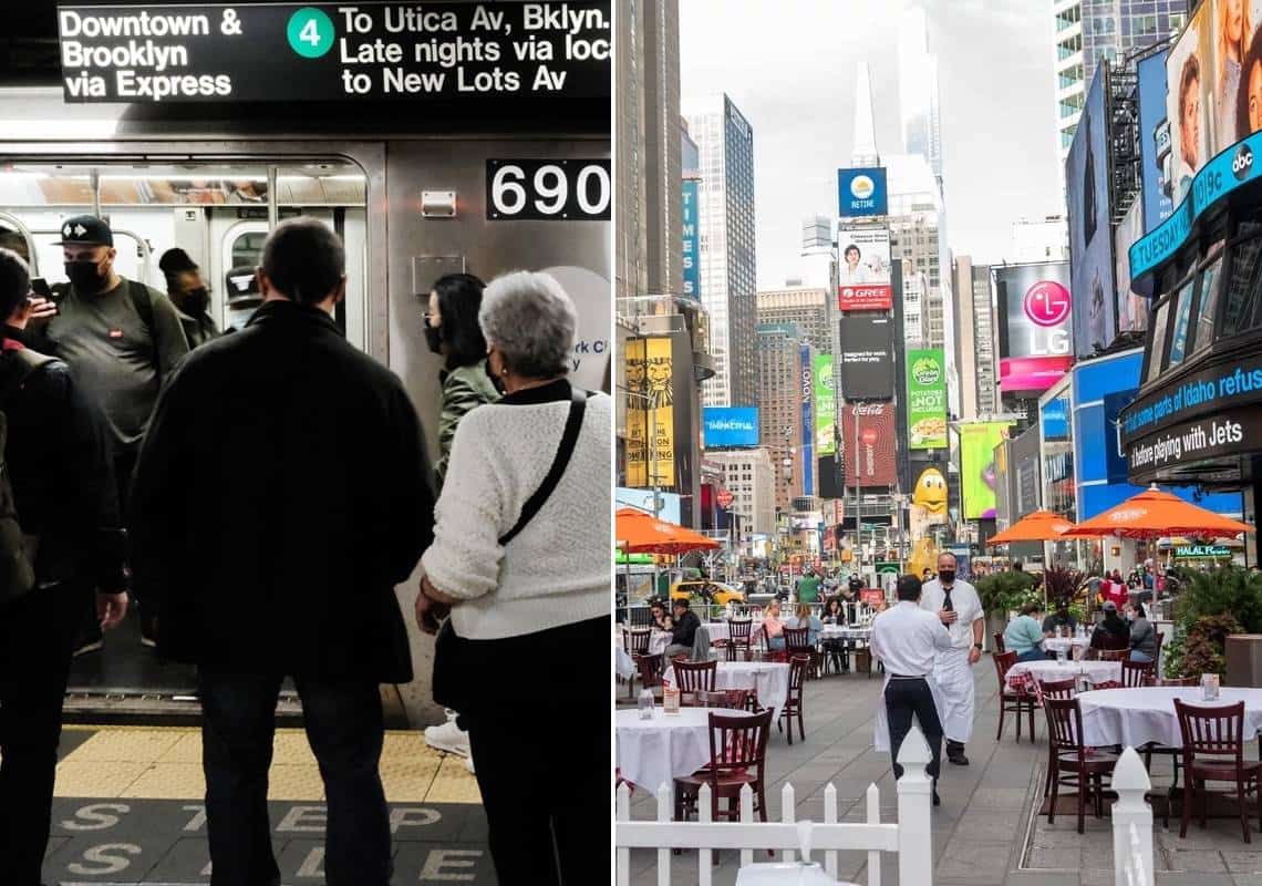 ניו יורק מתעוררת לחיים: מרבית המגבלות במסעדות יבוטלו, הרכבות יחזרו לפעול מסביב לשעון