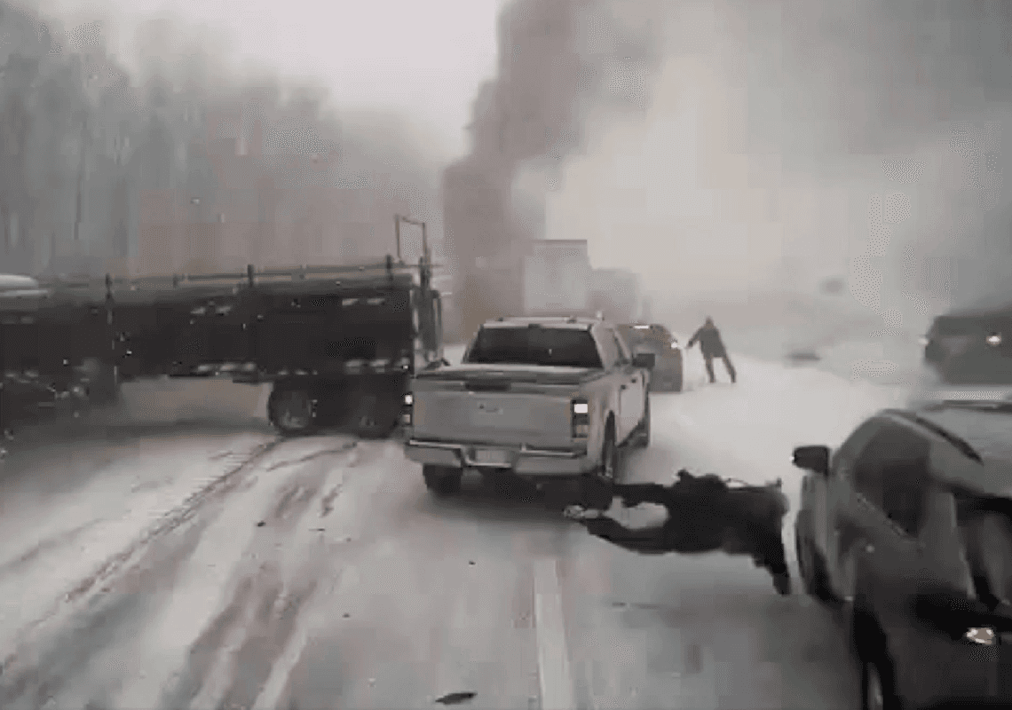 כך נראה כאוס: תיעוד מצמרר מתאונת שרשרת בפנסילבניה