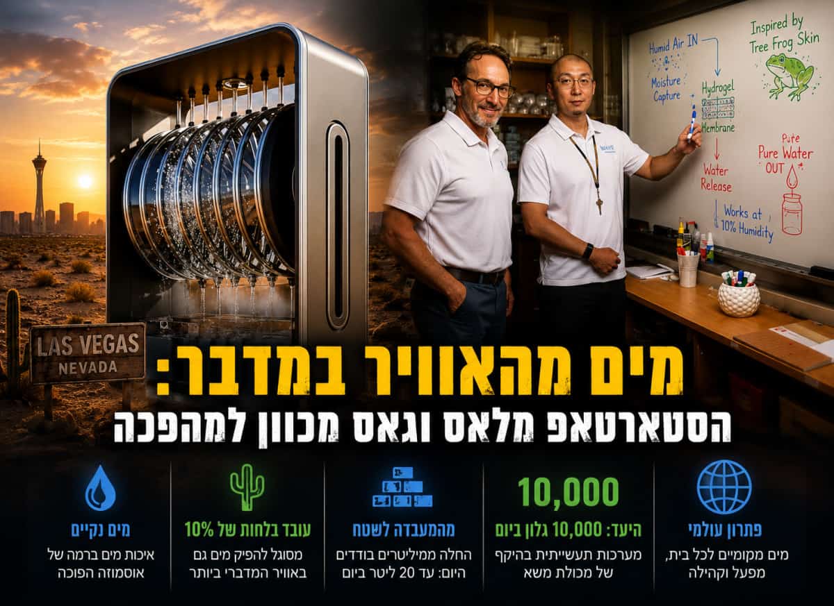 להפיק מים מאוויר המדבר: הסטארטאפ מלאס וגאס מכוון למהפכה
