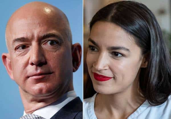 אויב חדש לחברת הקונגרס הפרובוקטורית? "בזוס מיליארדר כי הוא משלם לעובדים שכר רעב"