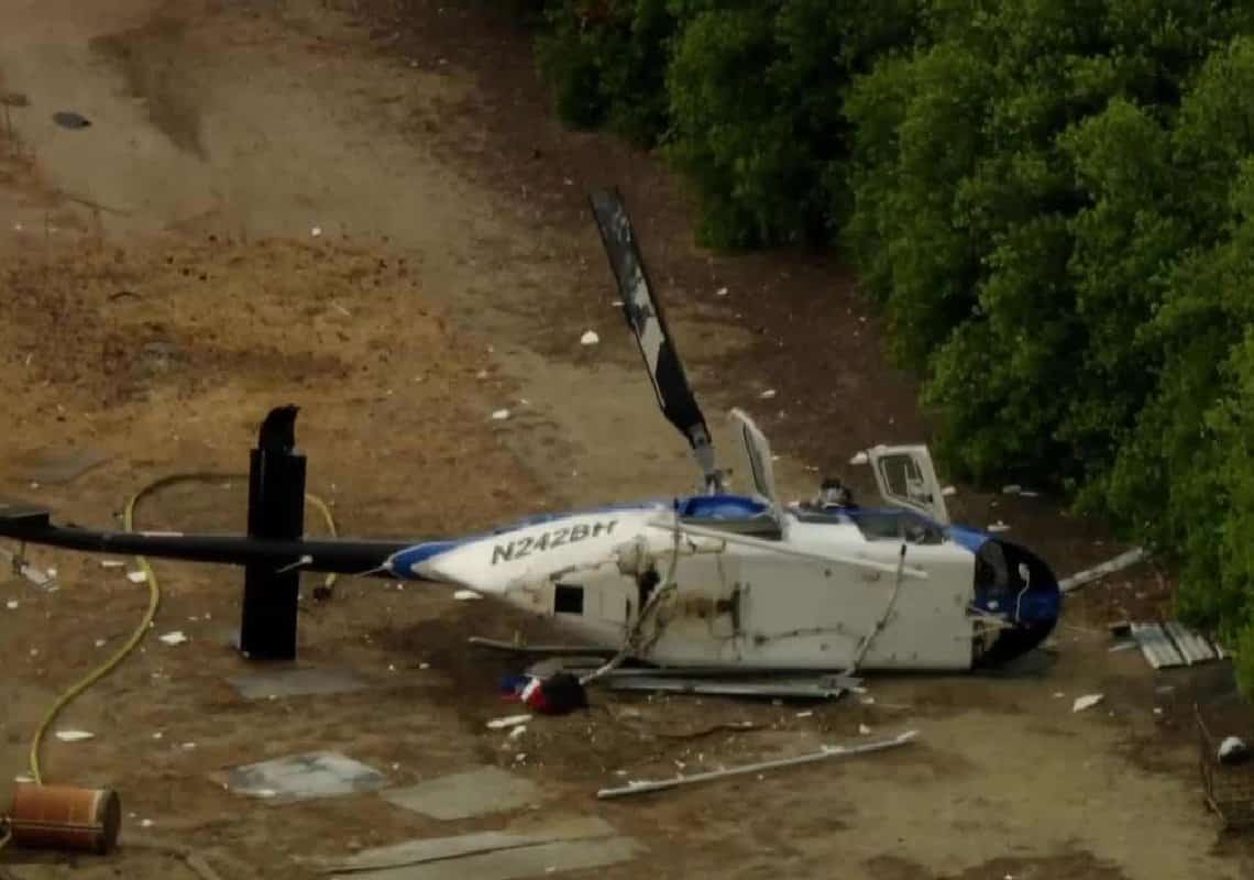 שלושה פצועים בהתרסקות מסוק בדרום קליפורניה