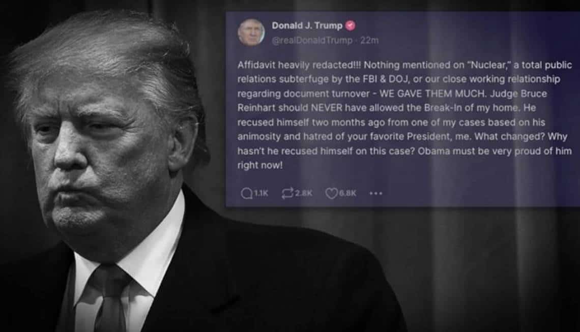 "ציד מכשפות!": טראמפ מגיב בזעם לשחרור התצהיר המצונזר מאוד שעמד ברקע הפשיטה על ביתו - "תת-רמה מוחלטת"