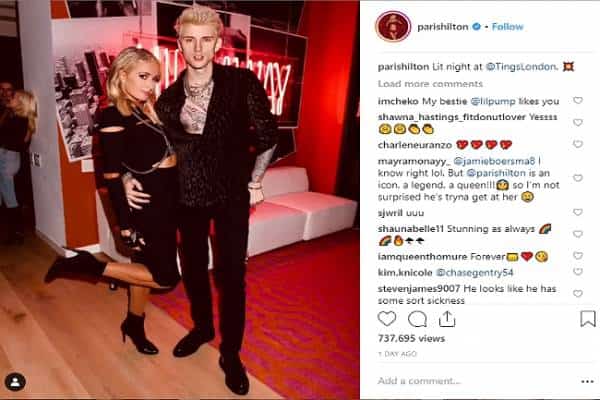 "מוכנה לדייטינג": פריס הילטון נראתה עם מאשין גאן קלי במסיבה 