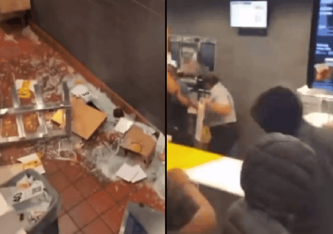תקרית אלימה בלוס אנג'לס: המונים פרצו למקדונלד'ס והחריבו את המקום