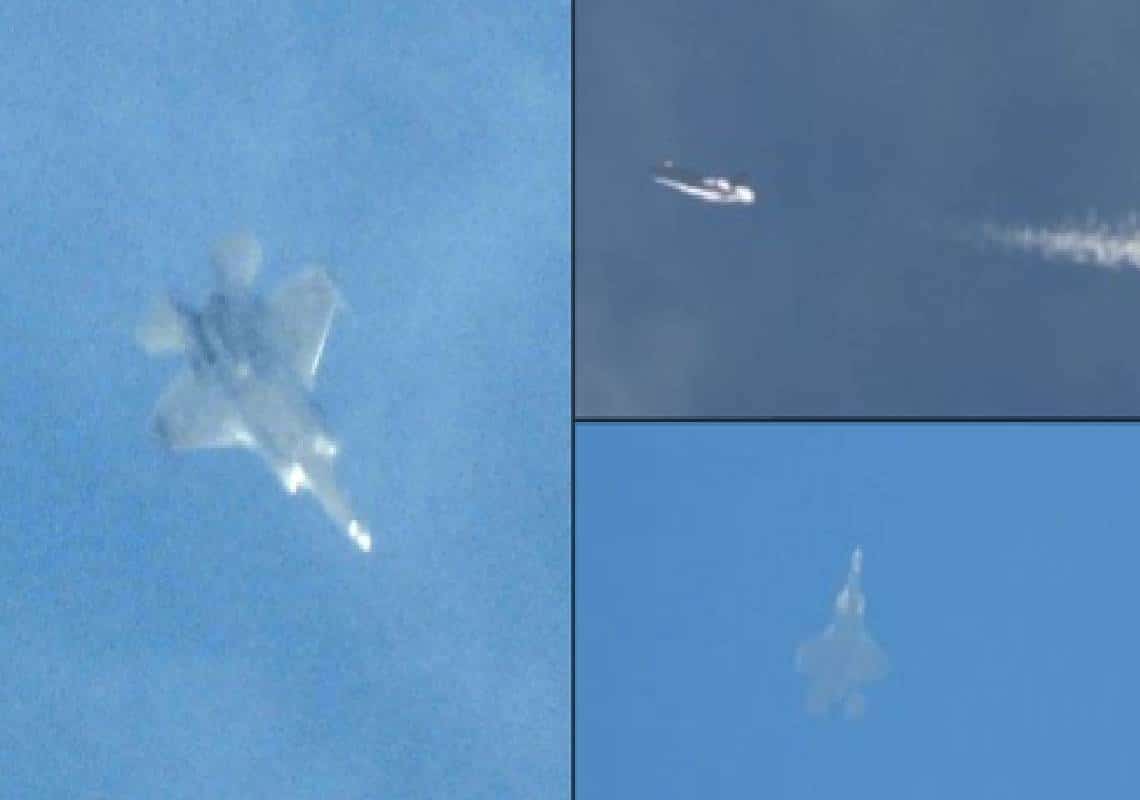 לראשונה בהיסטוריה: F-35 של חיל האוויר הישראלי נתפס בעדשת המצלמה מעל שמי לבנון