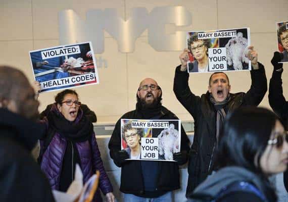 ניו יורק: הפגנה מול בנייני העירייה נגד מנהג כפרות 