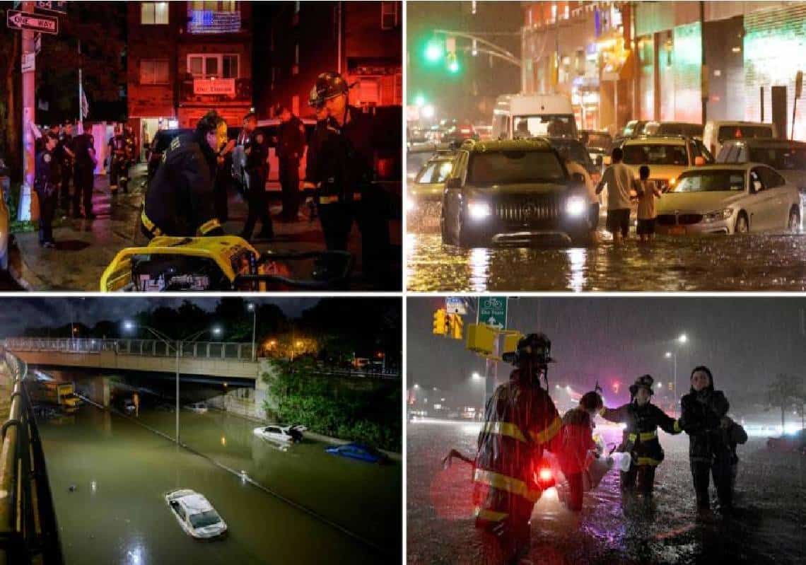 אפוקליפסה בניו יורק: הרכבת התחתית הוצפה לחלוטין, 17 מתים בחוף המזרחי