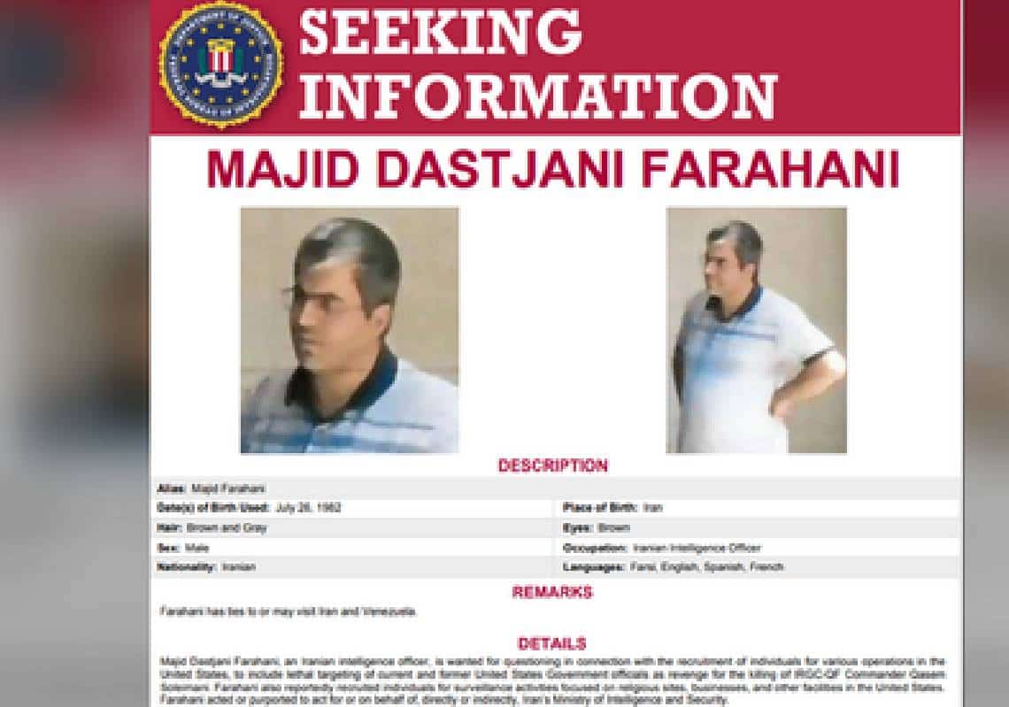 פלורידה: מרגל איראני מבוקש בגין ניסיון לרצוח בכירים אמריקאים - "לנקום את מות סולימיאני"