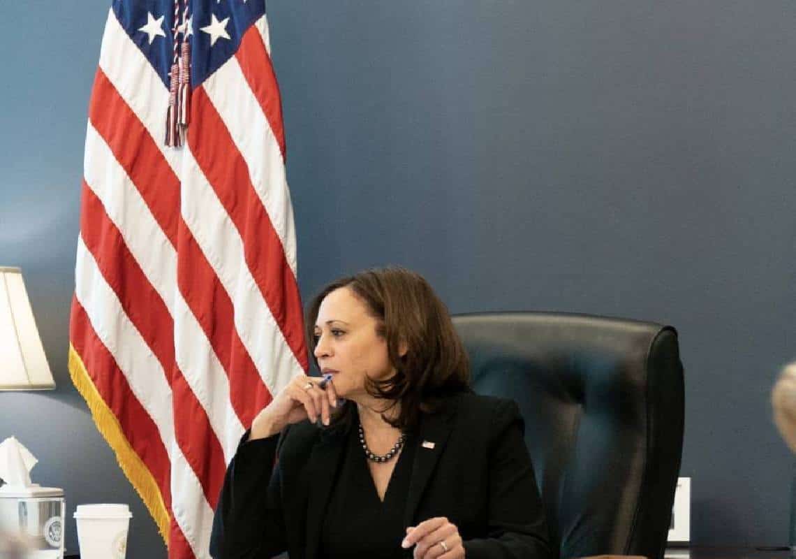 בזמן שביידן הסתובב בחנות חומרי בניין, האריס שוחחה עם עוד מנהיג עולמי