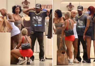 ני-יו נותן הצצה לחיי הפוליאמוריה: שופינג עם ארבע בנות הזוג בחנות של קים בלוס אנג'לס