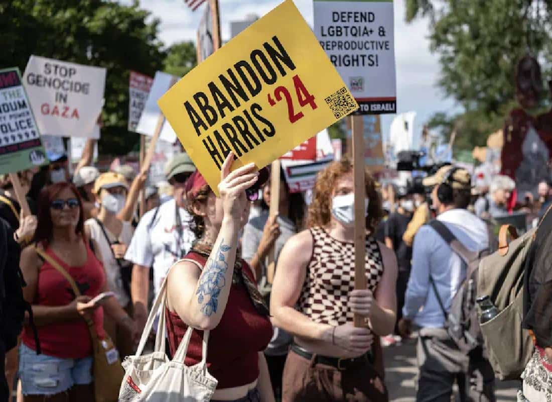 הקמפיין האנטי ישראלי "לנטוש את קמלה האריס 2024" הושק בשיקגו 