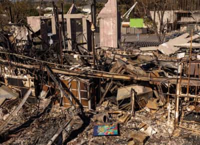 אחרי שנשרף כליל: אתר בית הכנסת בפסדינה הושחת בגרפיטי אנטישמי שנה לאחר האסון