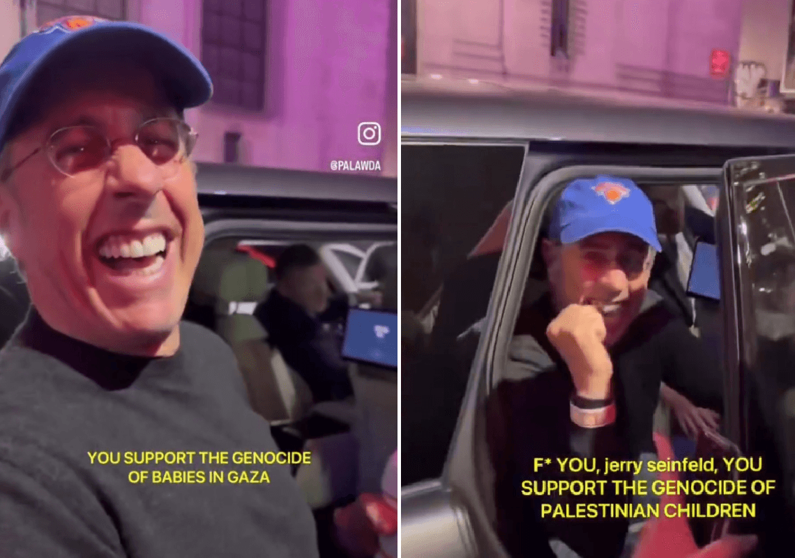 ככה עושים את זה: צפו בג'רי סיינפלד צוחק בפנים של מפגינה אנטי-ישראלית