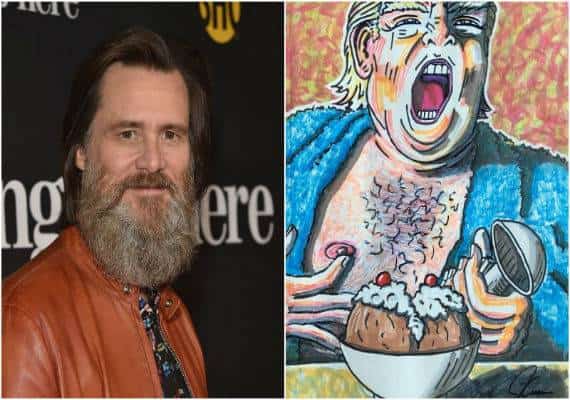 השחקן, ג'ים קארי, החליט להתמסר לציור קריקטורות גרוטסקיות של הנשיא, דונלד טראמפ